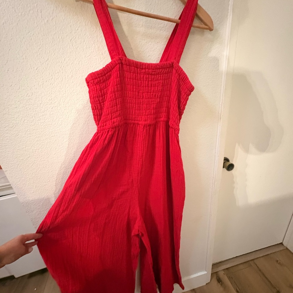 Quince Bold Red Textured Top